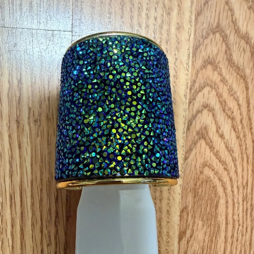 Bath & Body Works Wallflowers Iridescent Blue Green Rhinestone Gold Plug In